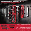 SEDY 8Pcs Magnetic Socket Organizer Tray Metric SAE Sockets Storage Holder Tool-8