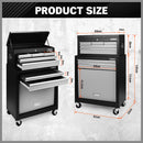 HORUSDY 7 Drawer Tool Box Trolley Cabinet Storage Cart Garage Toolbox Organiser-4