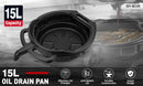 SEDY 15L Oil Change Pan Drain Tray Portable Dish Coolant Recovery Pan Black-3
