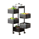 Removable Kitchen Trolley Cart Vegetable Storage Organiser Holder Rotating Rack-1