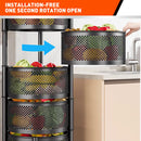 5 Tiers Kitchen Trolley Cart Wheels Round Vegetable Storage Holder Fruit Holder-6