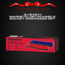 SEDY 2Pc 3/8" Drive Magnetic Socket Organizer Metric SAE Sockets Storage Holder-11