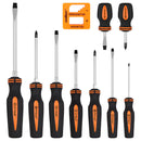 HORUSDY 10Pcs Magnetic Screwdriver Set Phillips Slotted Holder Magnetizer Au-1