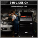 Black Tool Box 7 Drawer Chest Cabinet Trolley Toolbox Garage Storage Lockable Brake-12