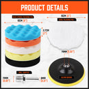 11Pcs 6" Buffing Waxing Polishing Pads Sponge Pad Set For Car Polisher Drill-4