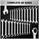 ELEAD 33Pcs Ratchet Wrench Set SAE Metric Wrench Phillips Slotted Bits Adapter-4