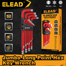 ELEAD 13Pc Extra Large Hex Key Set Long Allen Key Wrench Ball End SAE 5/64"-3/4-2