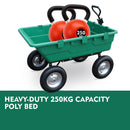 SEDY 225L Poly Pull Dump Cart Garden Hand Trailer Wagon Lawn Wheelbarrow-7