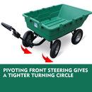 SEDY 225L Poly Pull Dump Cart Garden Hand Trailer Wagon Lawn Wheelbarrow-10