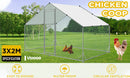 VaKa 3x2x1.95m Metal Walk-in Chicken Coop Rabbit Hutch Cage Hen House Chook Au-2