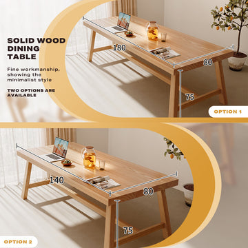 1.4M Solid Wood Dining Table Square Dining Table Dining Table Kitchen Furniture - 0