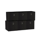 SORTI 33x33x27 CM Black 6-Pack Foldable Storage Cubes - Fabric Bookcase Organizers for Toys and More-1