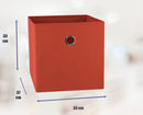 SORTI 33x33x27 CM Red 6-Pack Foldable Storage Cubes - Fabric Bookcase Organizers for Toys and More-2
