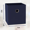 SORTI 27x28x27 CM Dark Blue 8-Pack Foldable Storage Cubes - Fabric Bookcase Organizers for Toys and More-2