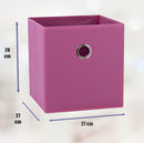 SORTI 27x28x27 CM Dark Pink 8-Pack Foldable Storage Cubes - Fabric Bookcase Organizers for Toys and More-2