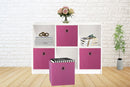SORTI 27x28x27 CM Dark Pink 8-Pack Foldable Storage Cubes - Fabric Bookcase Organizers for Toys and More-3