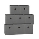 SORTI 27x28x27 CM Grey 8-Pack Foldable Storage Cubes - Fabric Bookcase Organizers for Toys and More-1