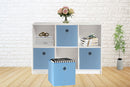 SORTI 27x28x27 CM Light Blue 8-Pack Foldable Storage Cubes - Fabric Bookcase Organizers for Toys and More-3