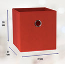 SORTI 27x28x27 CM Red 8-Pack Foldable Storage Cubes - Fabric Bookcase Organizers for Toys and More-2