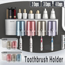 Bathroom Wall Mounted Toothbrush Holder Toothpaste Stand Storage Rack With Cup - Two Cups Set-2