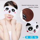 Cute Bluetooth Headband Headphones Wireless Sleep Music Mask with Mic - Orange-Cat-5