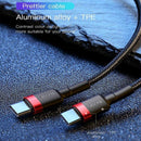 Red Black Baseus 60W 100W USB C to Type C Charger Cable PD Fast Charge For Samsung - 2m 100w-5