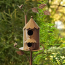 Birdhouse Garden Stakes Outdoor Yard Ornaments for Lawn and Garden Decoration - D-10