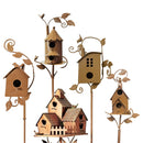 Birdhouse Garden Stakes Outdoor Yard Ornaments for Lawn and Garden Decoration - D-2
