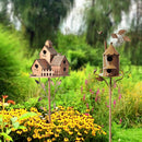 Birdhouse Garden Stakes Outdoor Yard Ornaments for Lawn and Garden Decoration - D-4