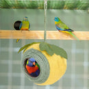 Bird Nest Parrot Nest Coconut Shell Braided Twine Colourful Cage Hanging Bed - White-Brown-Screw Model-5