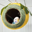 Bird Nest Parrot Nest Coconut Shell Braided Twine Colourful Cage Hanging Bed - White-Brown-Screw Model-7