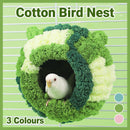 Hanging Warm Cotton Nest Hammock Cozy Bed for Parrots and Other Bird Species - Green-1