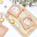 50PCS Handmade Soap Paper Box Round Window Kraft Black White Candy Biscuit Box - Black-50pcs 8*8*3CM-12