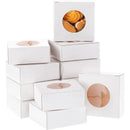 50PCS Handmade Soap Paper Box Round Window Kraft Black White Candy Biscuit Box - White-50pcs 8*8*3CM-1