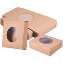 50PCS Handmade Soap Paper Box Round Window Kraft Black White Candy Biscuit Box - White-50pcs 8*8*3CM-14