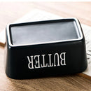 Butter Box with Knife Rectangular Cheese Container with Wooden Lid for Kitchen - Green-8