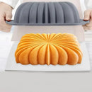 1-Piece Rectangular Flower-Pattern Cake Pan, Grey-10