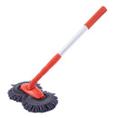 1-Piece Extendable Double-Head Car Wash Mop, Orange and Grey-2