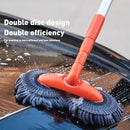 1-Piece Extendable Double-Head Car Wash Mop, Orange and Grey-5