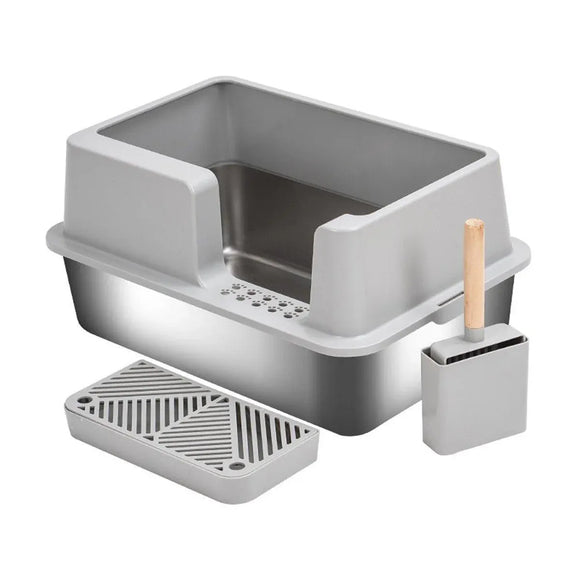 5-Piece Grey Cat Litter Box Set