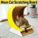 1-Piece Moon-Shaped Corrugated Cardboard Cat Scratcher-1