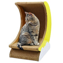 1-Piece Moon-Shaped Corrugated Cardboard Cat Scratcher-5
