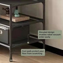 1-Piece Corner Clothes Rack with Shelves and Hooks, Black-5