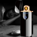 Arc Rechargeable Windproof Flameless Electronic Metal Lighter Usb Lighters Au - Blue-5