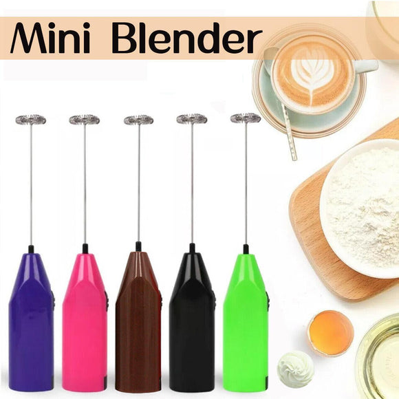 Electric Kitchen Mini Foamer Milk Frother Egg Beater Stirrer Whisk Mixer Tool - Purple