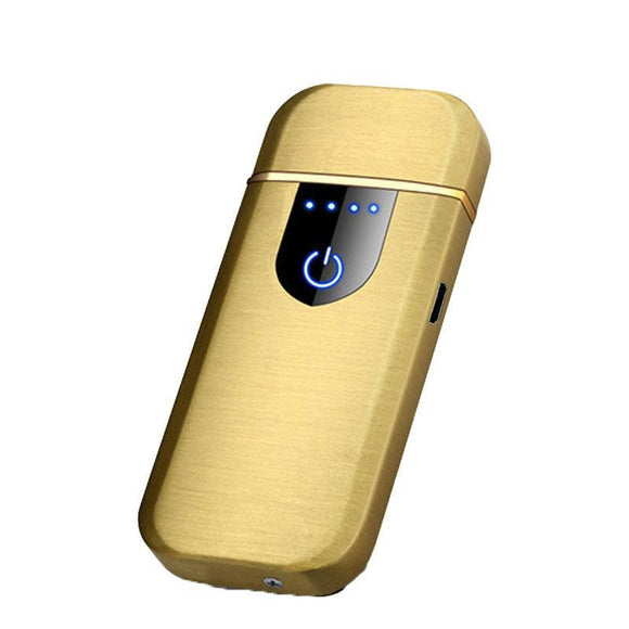 Arc Rechargeable Windproof Flameless Electronic Metal Lighter Usb Lighters Au - Yellow