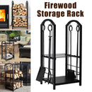 5-Piece Firewood Storage Rack and Fireplace Tool Set-1