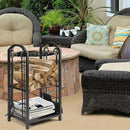 5-Piece Firewood Storage Rack and Fireplace Tool Set-10