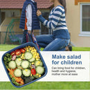 1-Piece Blue Two-Tier Lunch Box with Tray, Dressing Container and Fork-5