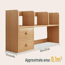 Natural-Finish Desktop Shelf with Two Drawers - 1 Piece-8